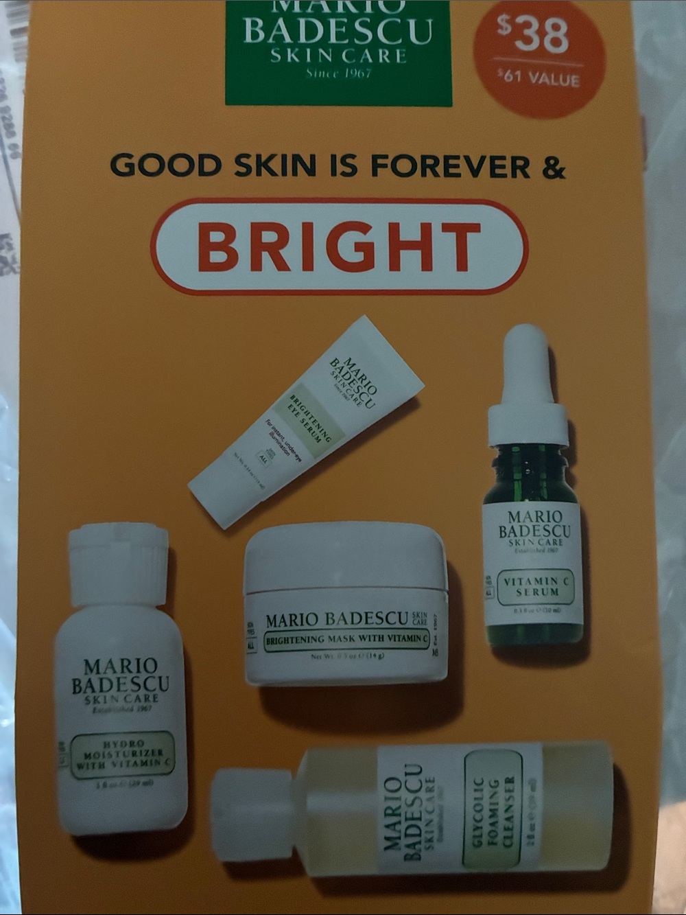 Mario Badescu Brightening Vitamin C Skincare Set - White/Green Accents $61 value